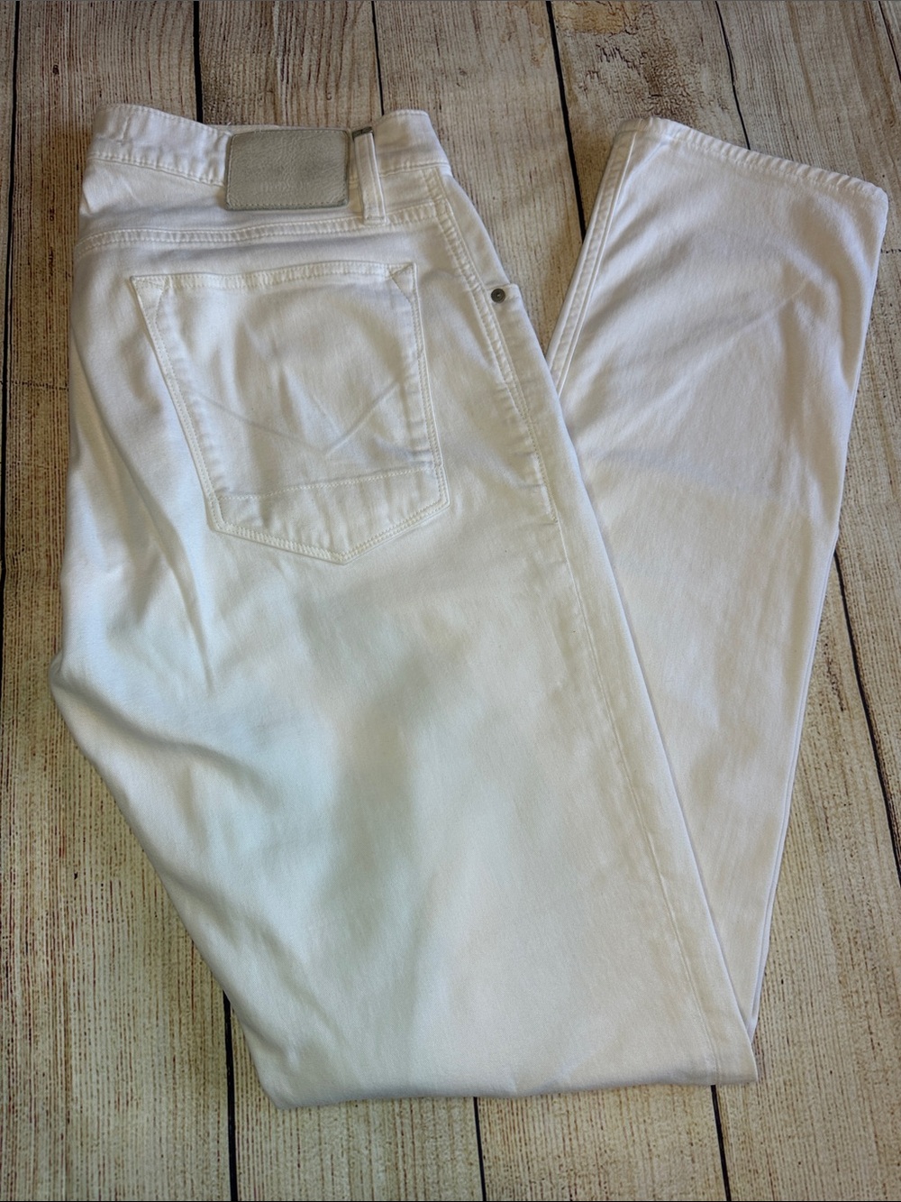 Hudson Blake Slim Straight White Jeans Men’s 32 x 32 Stretch Denim